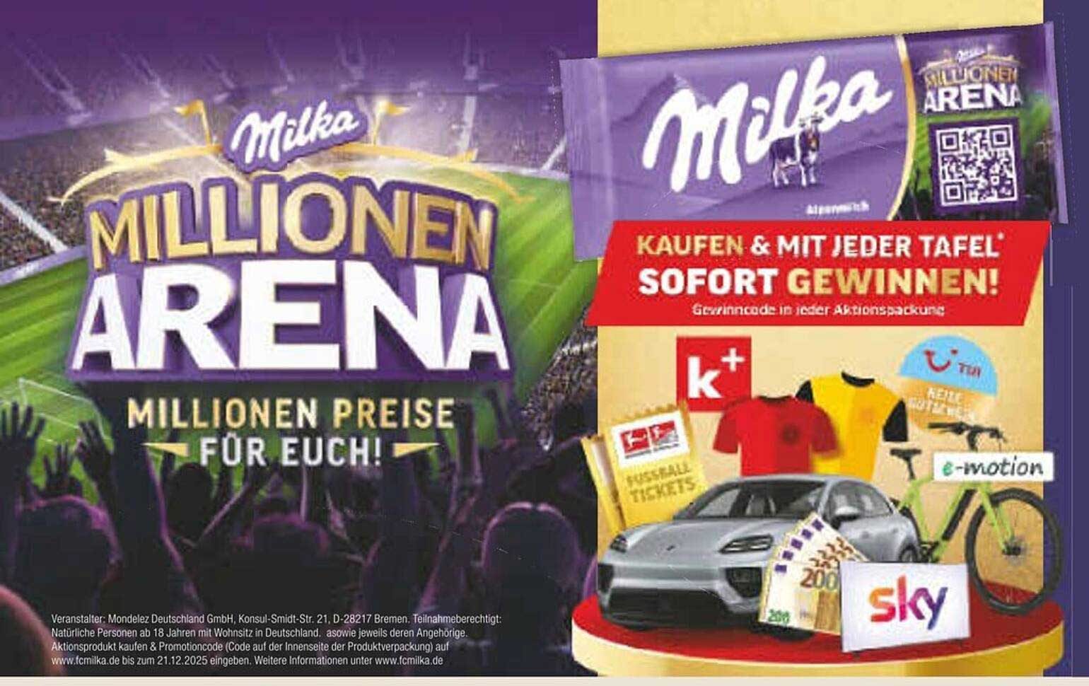 Milka Millionen Arena – Mit jeder Tafel sofort gewinnen!