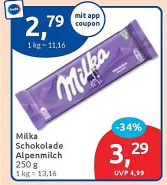 Milka Schokolade Alpenmilch 250 g - jetzt nur 3,29 €!