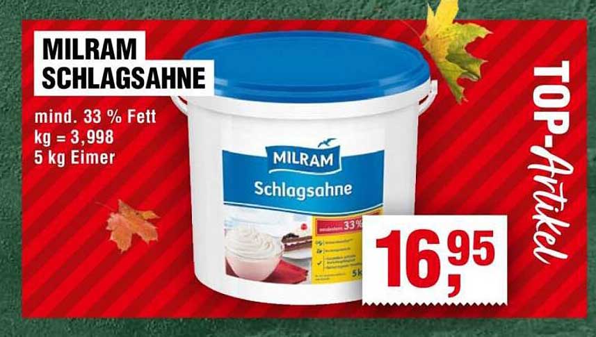 MILRAM Schlagahne 5 kg Eimer