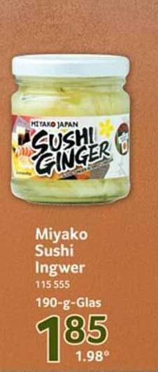 Miyako Sushi Ingwer 190 g Glas
