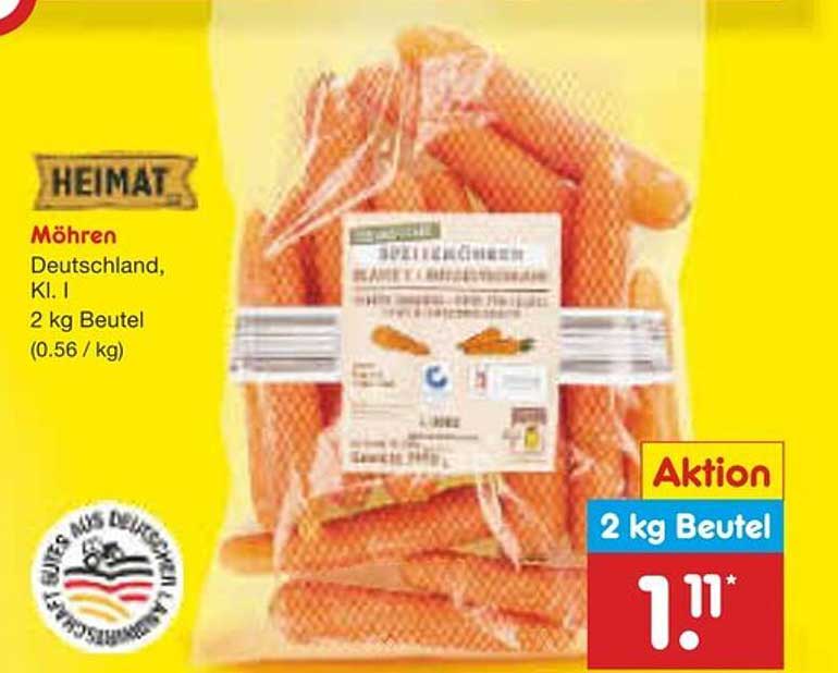 Möhren 2 kg Beutel - Aktion bei Netto Marken-Discount