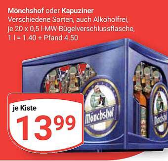 Mönchshof oder Kapuziner – 20 Flaschen à 0,5 l