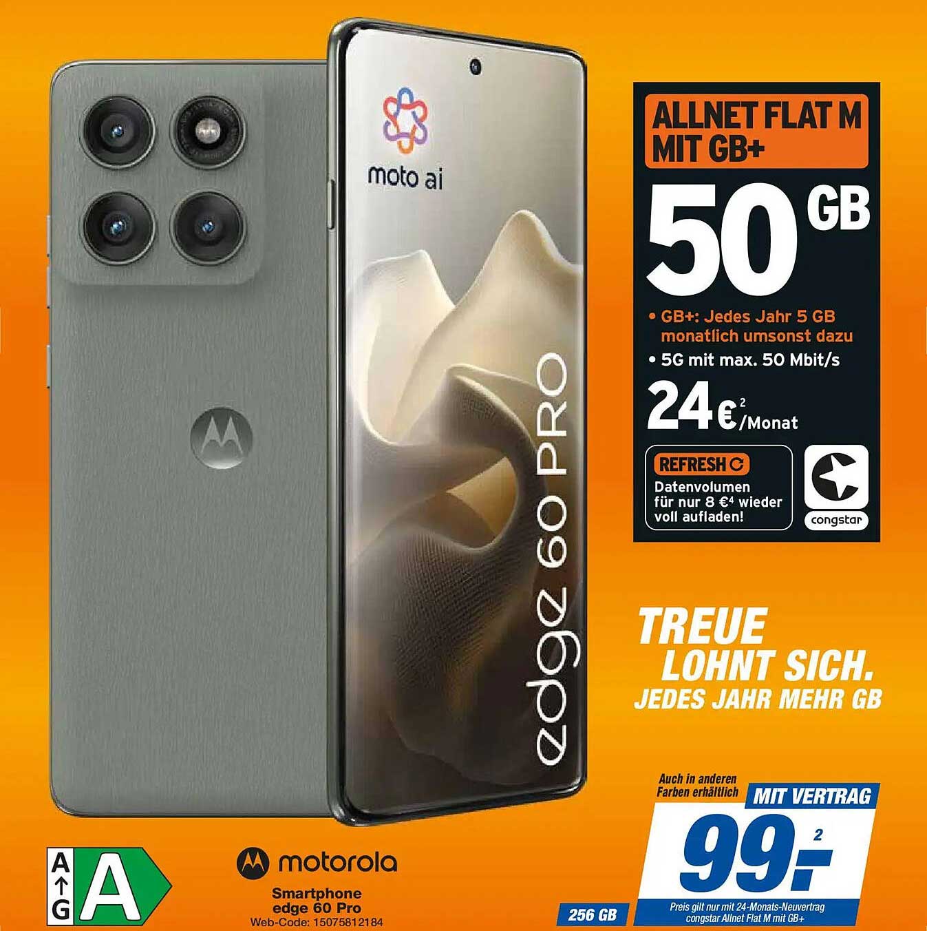 Motorola edge 60 Pro mit Allnet Flat M und 50 GB