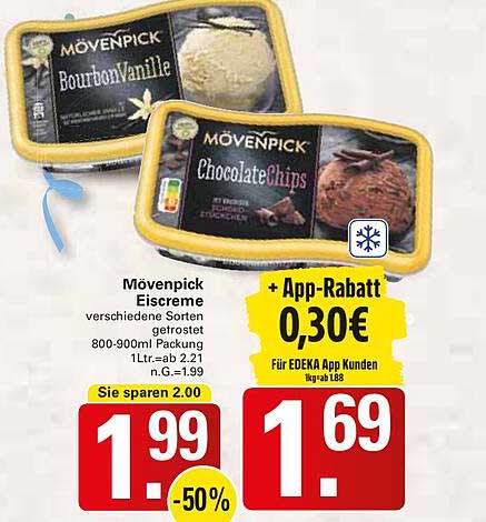 Mövenpick Eiscreme - verschiedene Sorten