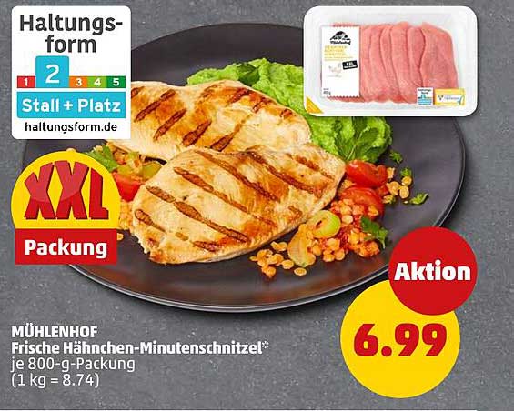 Mühlenhof Frische Hähnchen-Minutensteaks, je 800-g-Packung