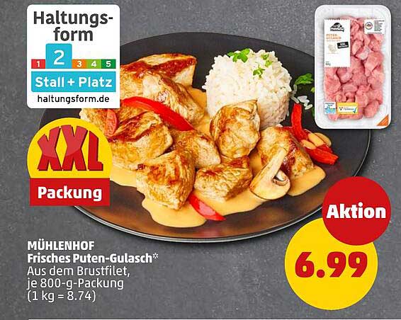 MÜHLENHOF Frisches Puten-Gulasch - XXL Packung