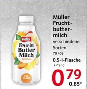 Müller Fruchtbuttermilch verschiedene Sorten 0,5-l-Flasche