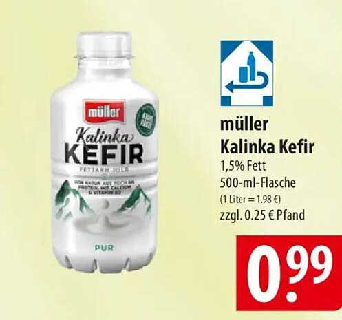 müller Kalinka Kefir 1,5% Fett 500-ml-Flasche
