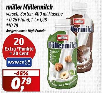 Müller Müllermilch - verschiedene Sorten, 400 ml Flasche