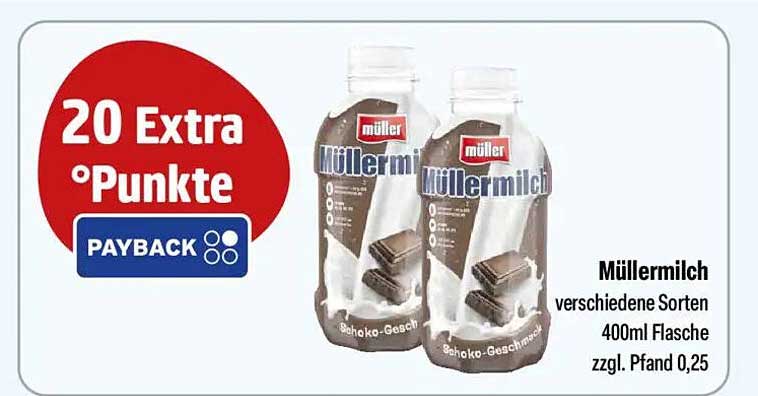 Müllermilch verschiedene Sorten 400ml Flasche