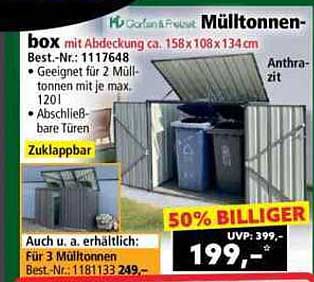 Mülltonnenbox mit Abdeckung - Anthrazit
