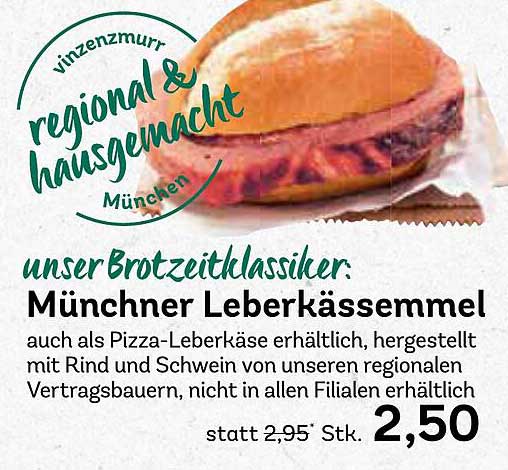 Münchner Leberkäsesemmel zum Sonderpreis