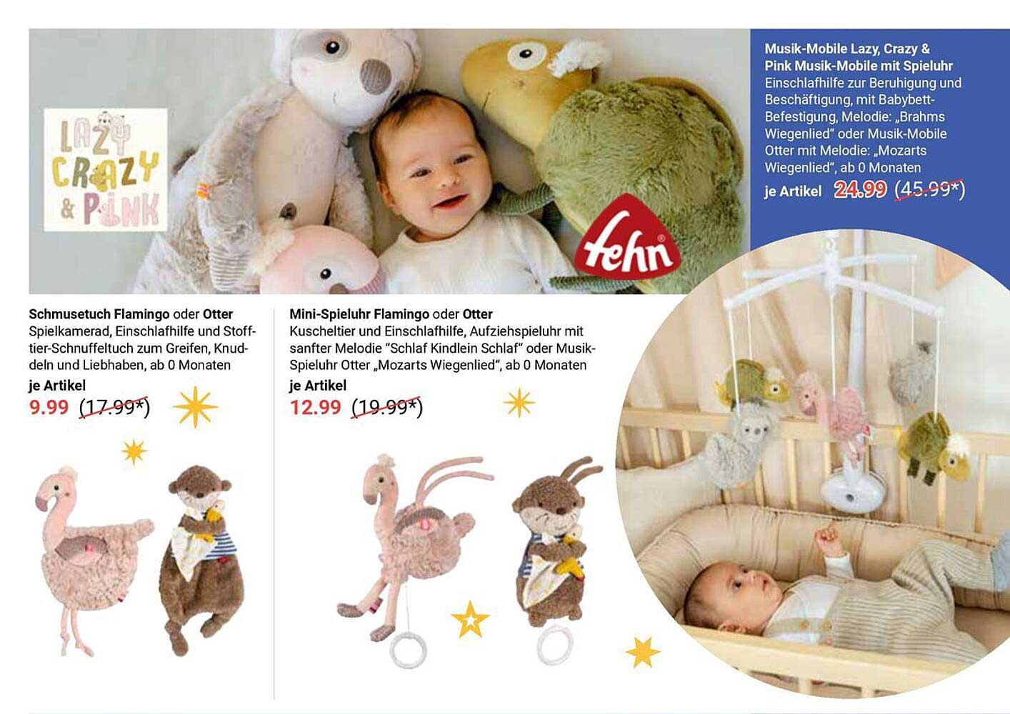 Musik-Mobile Lazy, Crazy & Pink mit Spieluhr