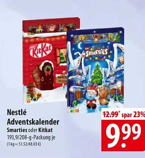 Nestlé Adventskalender Smarties oder KitKat