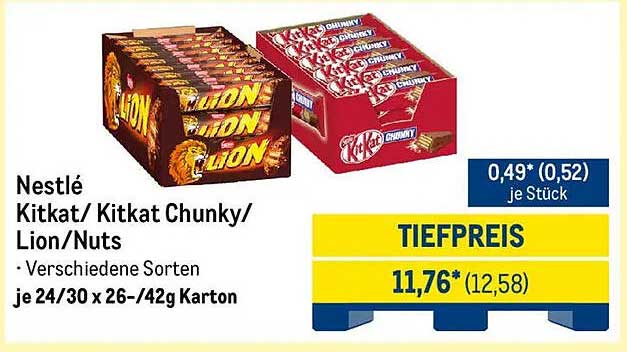 Nestlé Kitkat / Kitkat Chunky / Lion / Nuts – Verschiedene Sorten