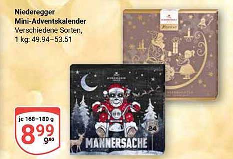 Niederegger Mini-Adventskalender - Verschiedene Sorten