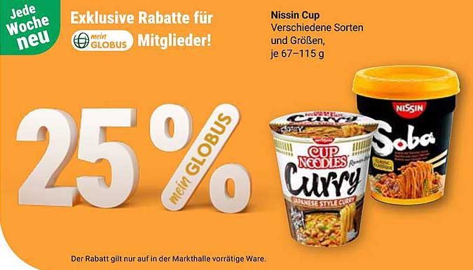 Nissin Cup – Verschiedene Sorten und Größen, je 67–115 g