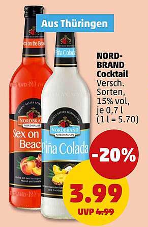 NORD-BRAND Cocktail - Sex on Beach & Piña Colada, 0,7L