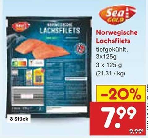 Norwegische Lachsfilets 3 x 125 g - jetzt 20% günstiger!