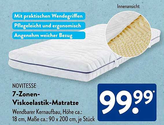 NOVITesse 7-Zonen-Viskolelastik-Matratze