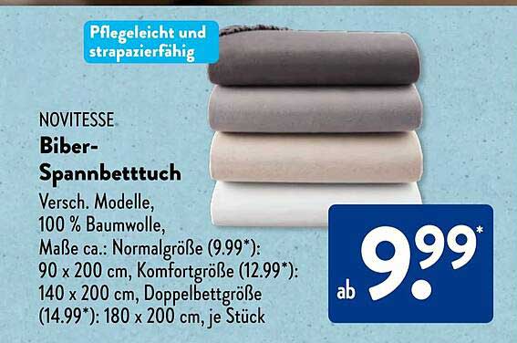 NOVITESSE Biber-Spannbettuch - verschiedene Modelle