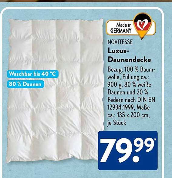 NOVITESSE Luxus-Daunendecke