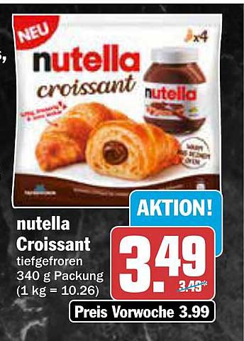 nutella Croissant tiefgefroren 340 g Packung