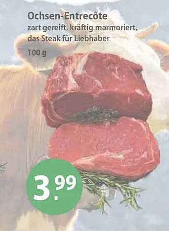 Ochsen-Entrecôte - zart gereift und kräftig marmoriert, das Steak für Liebhaber