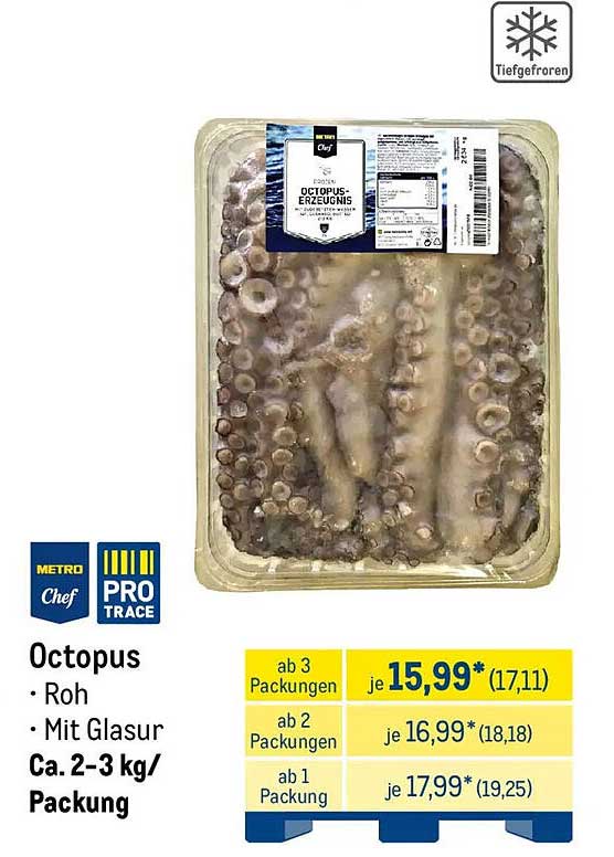Octopus - Roh mit Glasur (ca. 2-3 kg/Packung)