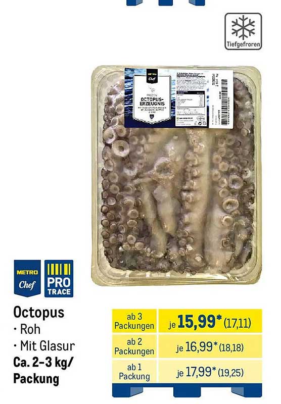 Octopus - Roh mit Glasur, ca. 2-3 kg/Packung