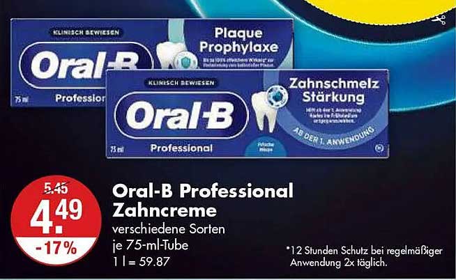 Oral-B Professional Zahnpasta verschiedene Sorten 75-ml-Tube