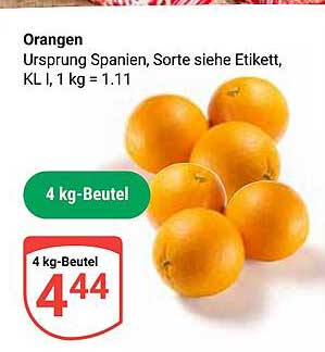 Orangen, 4 kg-Beutel - Angebot aus dem Globus-Prospekt