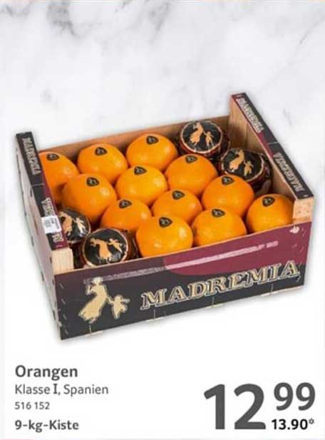 Orangen Klasse I, Spanien – 9-kg-Kiste
