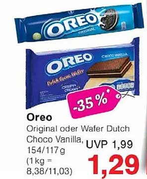 Oreo Original oder Wafer Dutch Choco Vanilla 154/117g