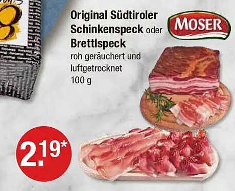 Original Südtiroler Schinkenspeck oder Brettlspeck 100 g