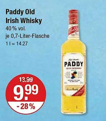 Paddy Old Irish Whisky 0,7 l - Jetzt zum Aktionspreis