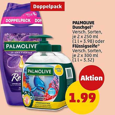 PALMOLIVE Doppelpack Duschgel und Flüssigseife