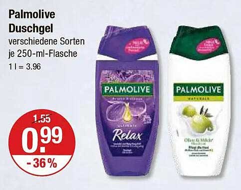 Palmolive Duschgel verschiedene Sorten je 250-ml-Flasche