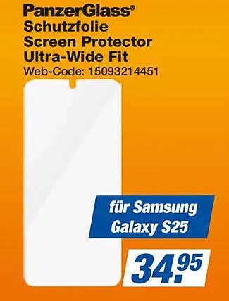 PanzerGlass® Schutzfolie Screen Protector Ultra-Wide Fit für Samsung Galaxy S25