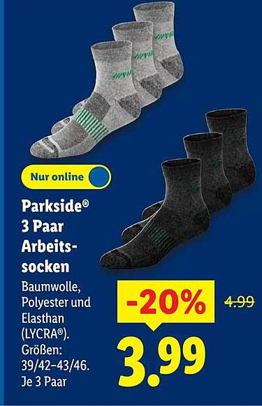 Parkside® 3 Paar Arbeitssocken