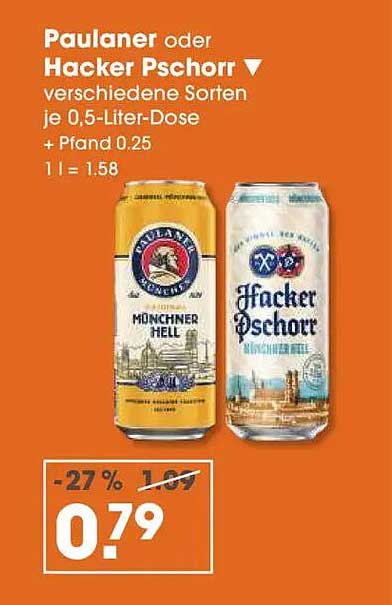 Paulaner oder Hacker Pschorr 0,5-Liter-Dose