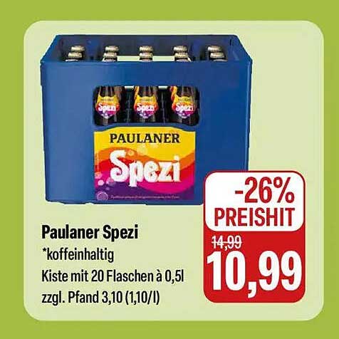 Paulaner Spezi - Kiste mit 20 Flaschen à 0,5 l