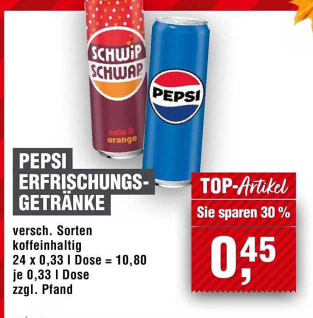 PEPSI Erfrischungs-Getränke - 24 x 0,33 l