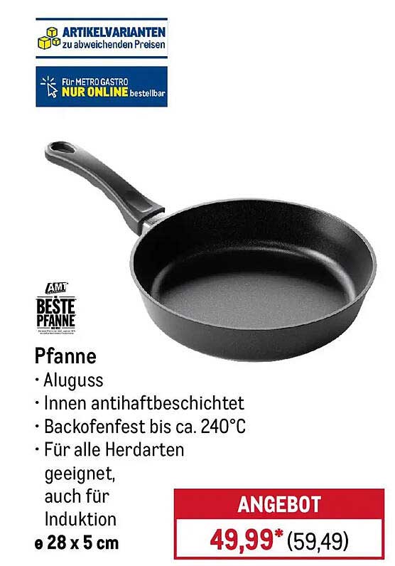 Pfanne Aluguss antihaftbeschichtet, Ø 28 x 5 cm