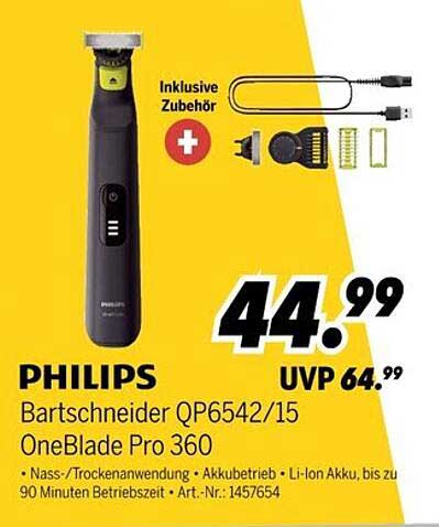 PHILIPS Bartschneider QP6542/15 OneBlade Pro 360