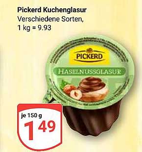 Pickerd Kuchenglasur verschiedene Sorten - Haselnussglasur