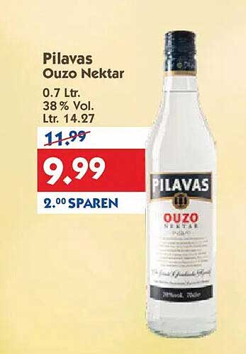 Pilavas Ouzo Nektar 0.7 Ltr. - Nur für kurze Zeit!