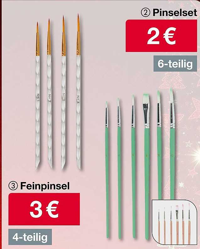 Pinselsset 6-teilig und Feinvinsel 4-teilig
