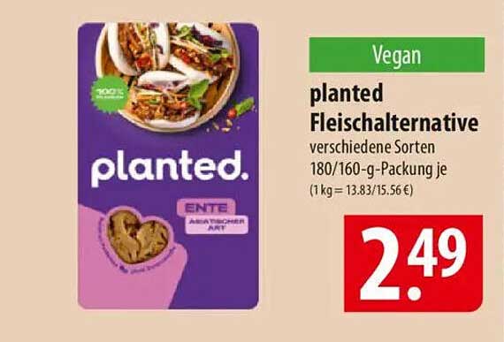 planted Fleischalternative - verschiedene Sorten, 180/160-g-Packung