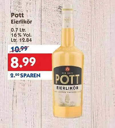 Pott Eierlikör 0,7 Ltr. - 16 % Vol.